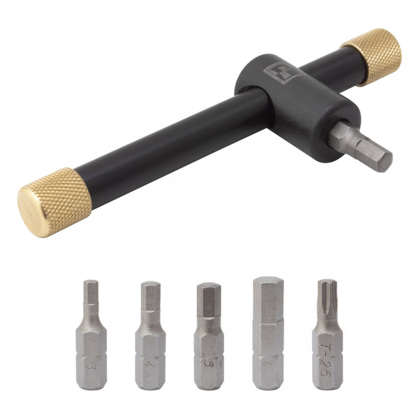 MULTI PEDROS T-HANDLE BIT DRIVE 3/4/5/6mm/T25-TORX BLACK