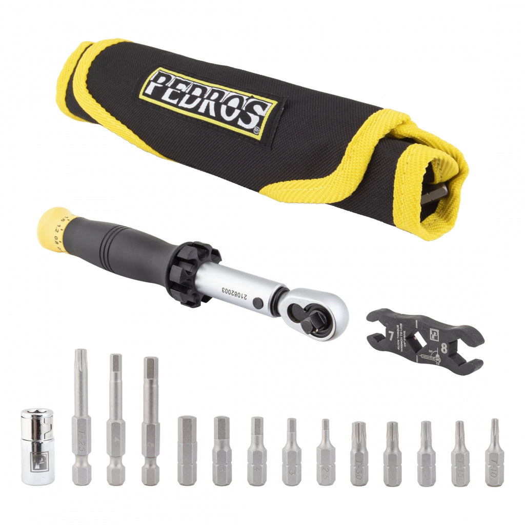 TORQUE WRENCH PEDROS DEMI II SET 1/4in 3-15Nm w/BITS&ADAPTERS