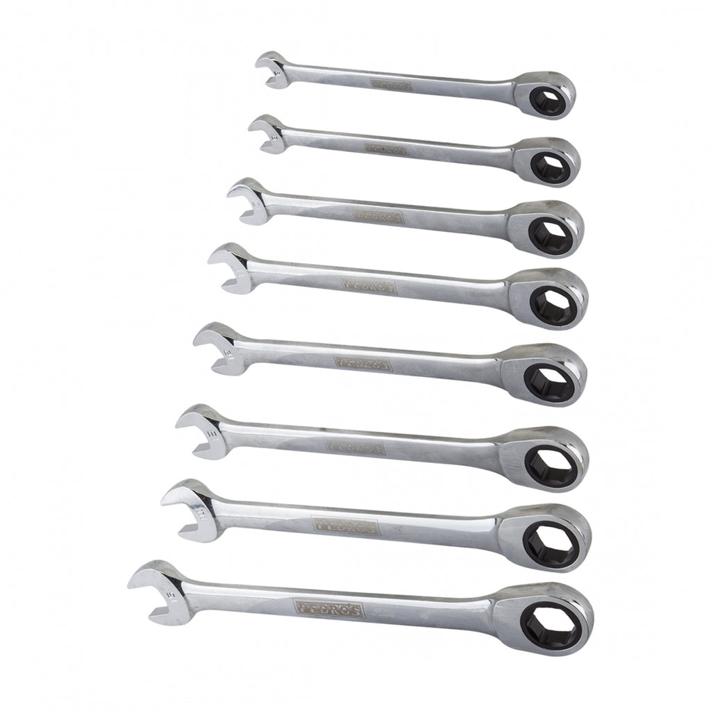 WRENCH PEDROS RATCHET COMBO SET/8