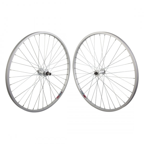 PAIR 26x1.5 559x19 ALLOY SILVER 36 ALLOY FW 5/6/7sp QR SILVER 135mm 14gUCP