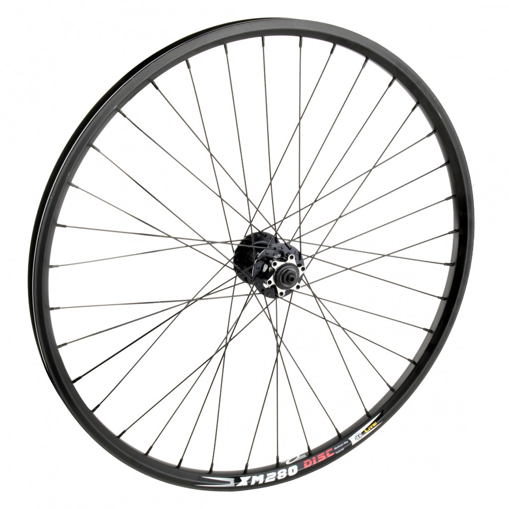 FRONT 26x1.5 559x21 WEI XM280 DISC BLACK 36 WHEEL MASTER MT2000 6B QR BLACK 100mm 14gBK