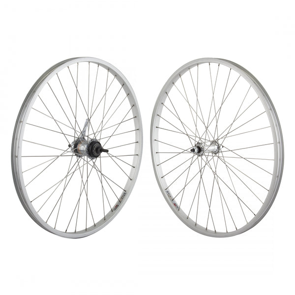 PAIR 26x1.75 559x25 WEI AS7X SILVER 36 ALLOY BO 3/8 SILVER NEX 3sp CB 120mm DTI2.0SL w/TRIM KIT & SHIFTER