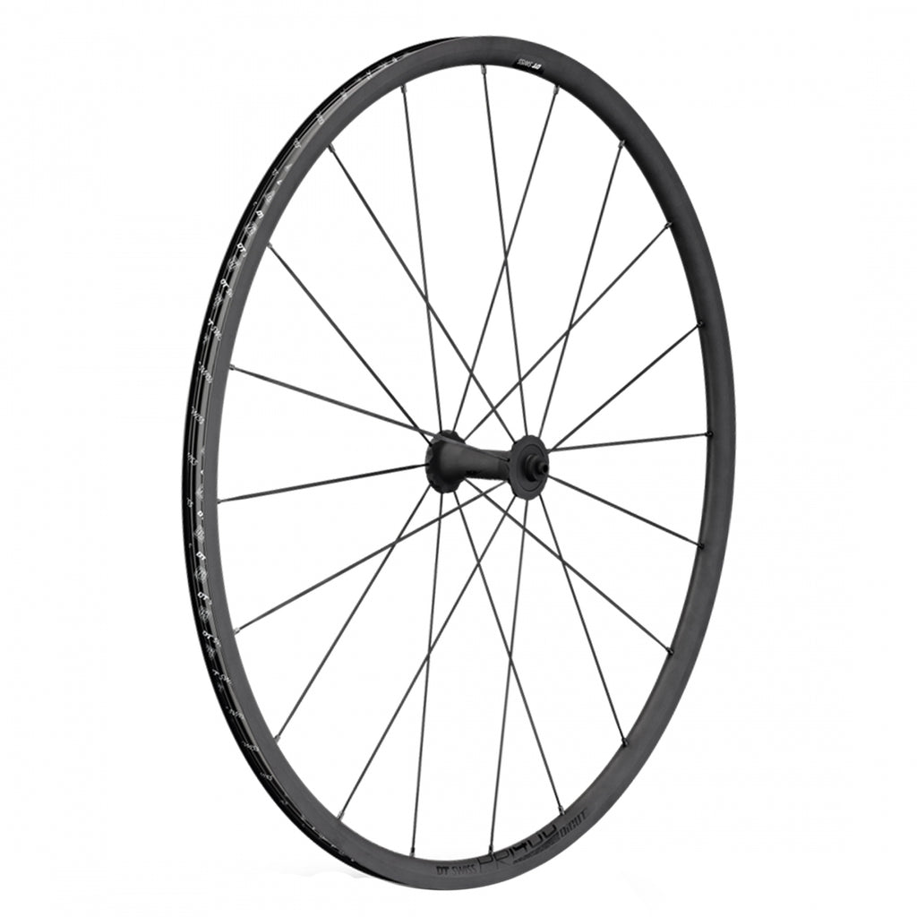 FRONT DT 700 622x18 PR1400 DICUT OXIC 21 100x5mm ROAD BLACK w/TUBELESS VALVE/TAPE/BRAKE PADS