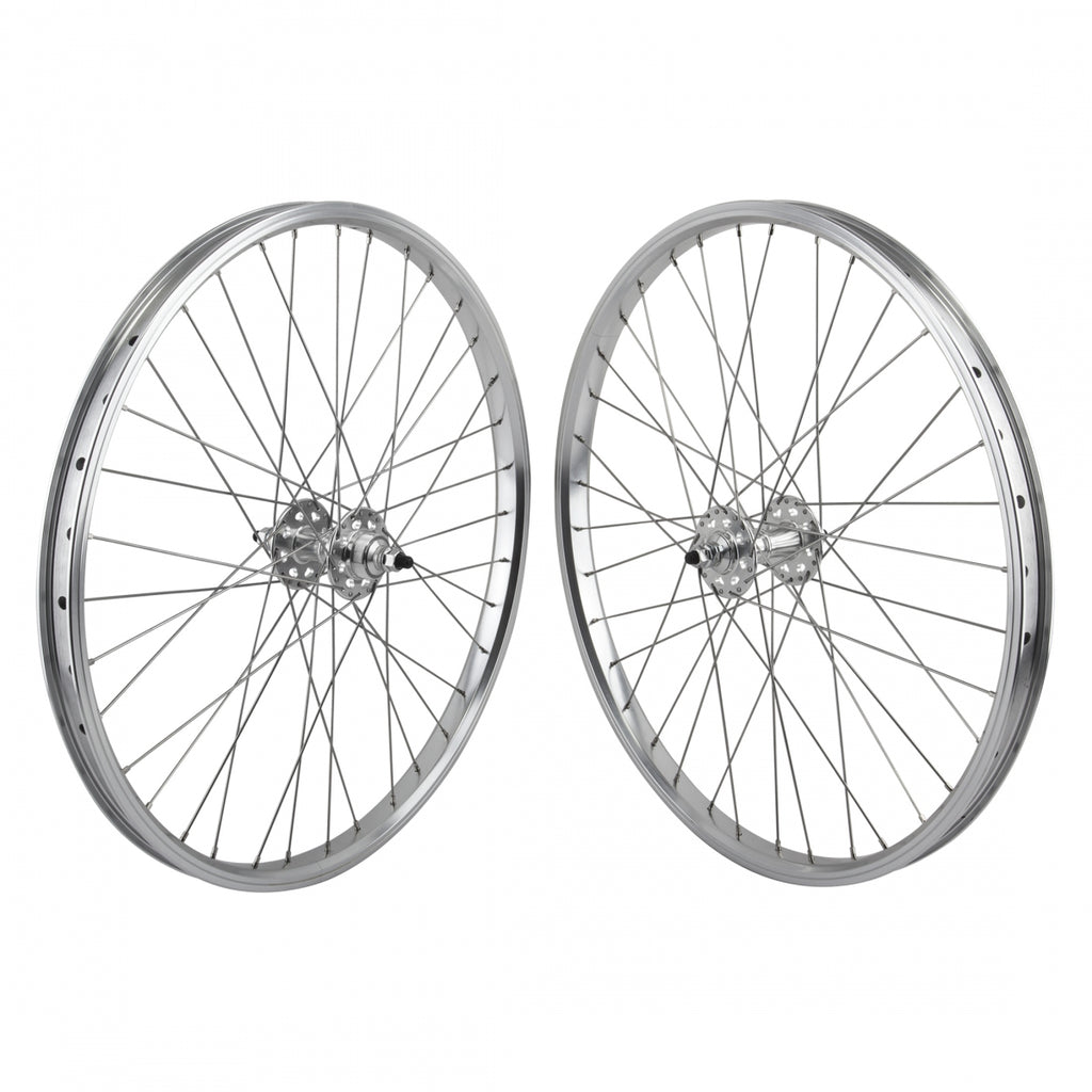 PAIR 24x1.75 507x24 SE BIKES SILVER 36 SE BIKES 1s FW SEAL 3/8 SILVER 110mm DTI2.0SL