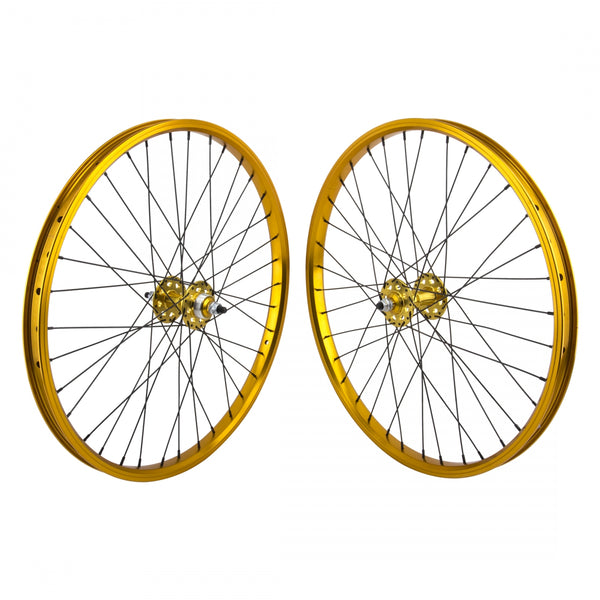 PAIR 24x1.75 507x24 SE BIKES GOLD 36 SE BIKES 1s FW SEAL 3/8 GOLD 110mm DTI2.0BK