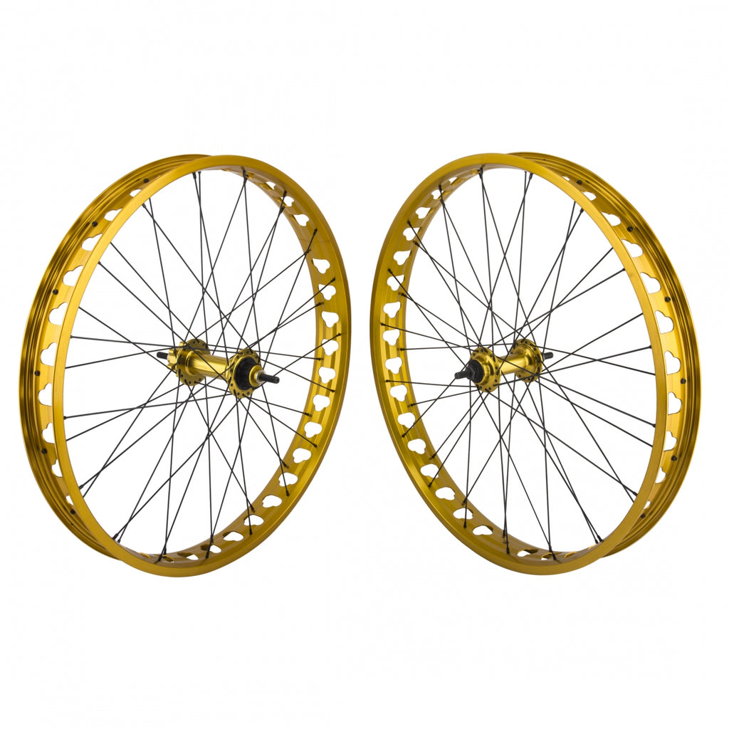 PAIR 26x4 559x60 SE BIKES GOLD 36 SE BIKES NON-DISC(FT) 6 BOLT(RR) 1sCAS 3/8 GOLD 135F/170Rmm DTI2.0BK