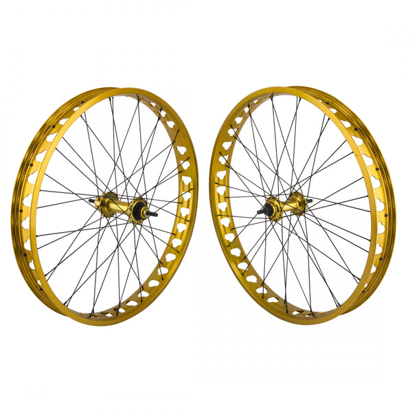 PAIR 26x4 559x60 SE BIKES GOLD 36 SE BIKES NON-DISC(FT) 6 BOLT(RR) 1sCAS 3/8 GOLD 135F/170Rmm DTI2.0BK