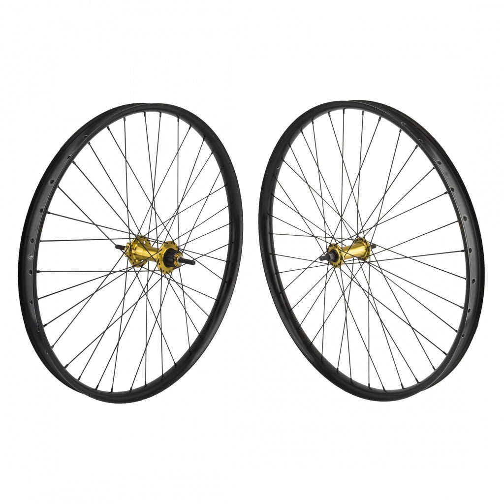 PAIR 27.5 584x36 SE BIKES BEAST MODE BLACK 36 SE RACING BEAST MODE NON-DISC(FT) 6 BOLT(RR) 1sCAS 3/8 LOOSE SEAL GOLD 110mm 142mm DTI2.0BK