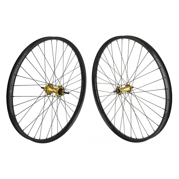 PAIR 27.5 584x36 SE BIKES BEAST MODE BLACK 36 SE RACING BEAST MODE NON-DISC(FT) 6 BOLT(RR) 1sCAS 3/8 LOOSE SEAL GOLD 110mm 142mm DTI2.0BK