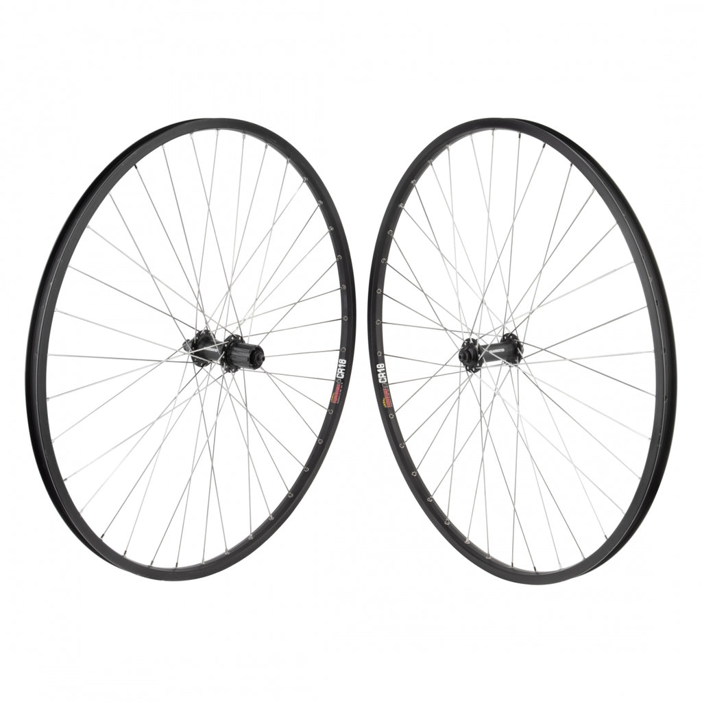 PAIR 700x35 622x18 SUN CR18 BLACK 36 SHIMANO T3000 8-10sCAS QR BLACK 135mm DTI2.0SL