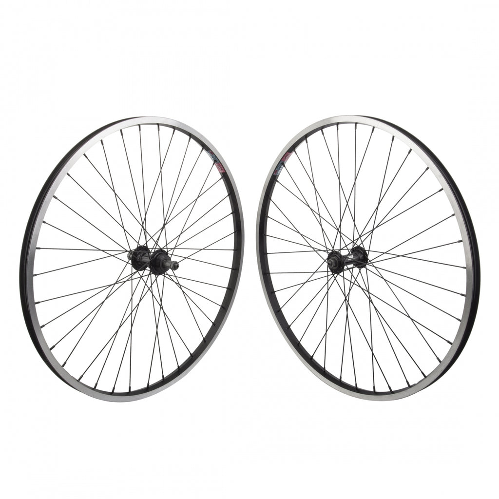PAIR 26x1.5 559x19 ALLOY BLACK MSW 36 ALLOY FW 5/6/7sp QR BLACK 135mm 14gBK