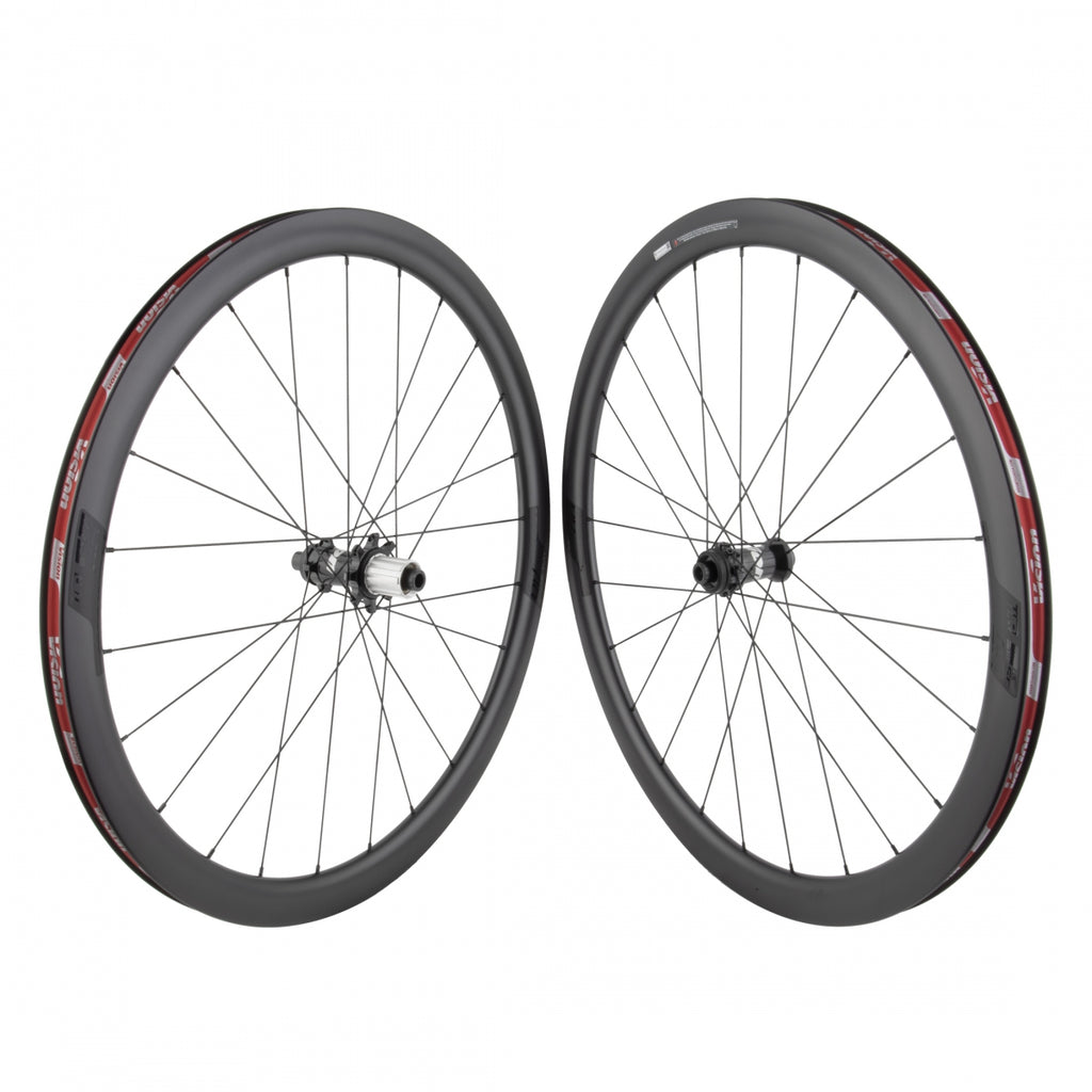 PAIR FSA 700 622x19 VISION SC40 TAIL-LIGHT TBLS DISC 24 SHIMANO 11-12sCAS RD CL 12mm THRU BLACK