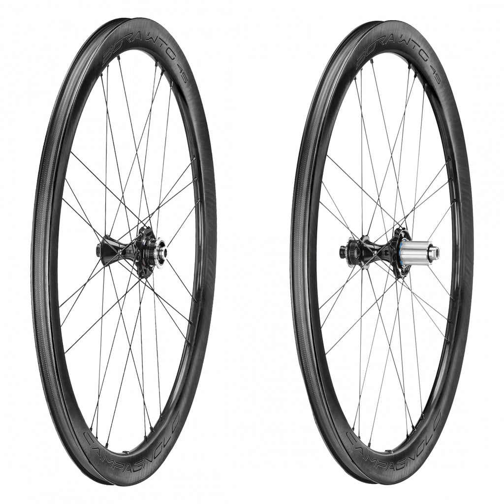 PAIR CAMPAGNOLO 700 BORA WTO 45 DB N3W 10-13s THRU 12x142mm 2WF