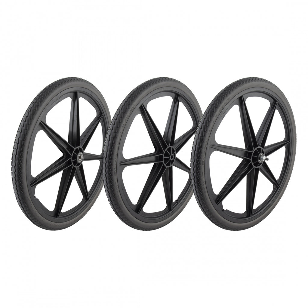 MAGURA WHEEL SET 24 BLACK F/RR-DRIVE & IDLER W/SUNLITE SOLID FLATFREE TIRES INSTALLED