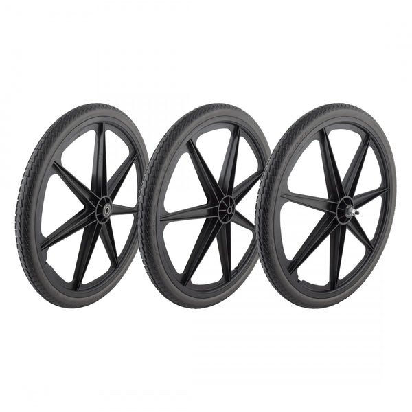 MAGURA WHEEL SET 24 BLACK F/RR-DRIVE & IDLER W/SUNLITE SOLID FLATFREE TIRES INSTALLED