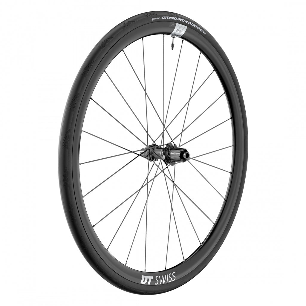 REAR DT 700 622x22 E1800 SPLINE 30 142x12mmTA CL SHIMANO 11s ROAD TBLS BLACK w/CONT GP 5000 STR