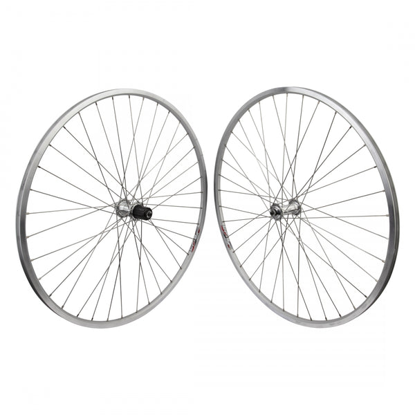 PAIR 700 622x14 WEI LP18 SILVER 36 ALLOY 8-10sCAS SILVER QR 130mm DTI2.0SL