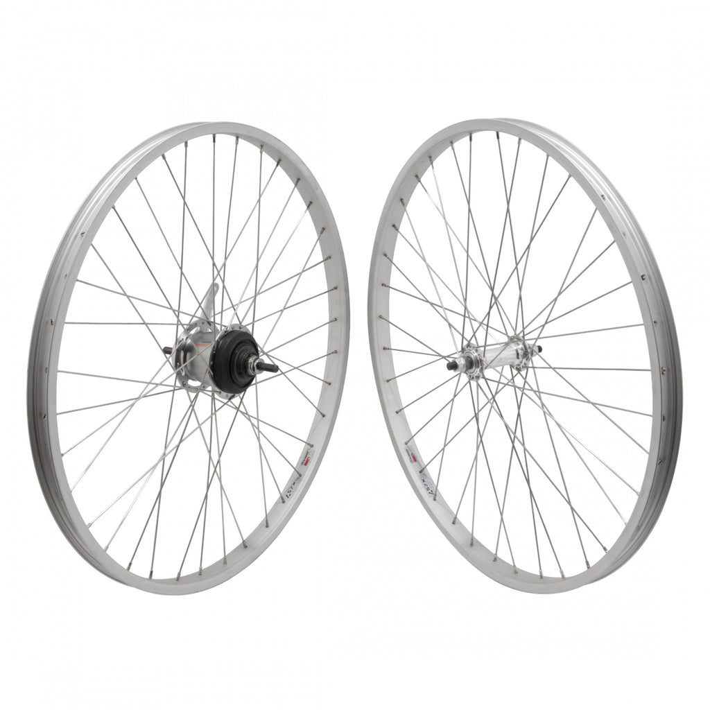 PAIR 26x1.75 559x25 ALLOY SILVER 36 ALLOY BO 3/8 SLNEX 7sp CB SS2.0SL w/SHIFTER AND TRIM KIT