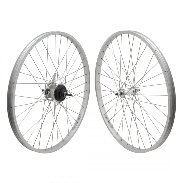 PAIR 26x1.75 559x25 ALLOY SILVER 36 ALLOY BO 3/8 SLNEX 7sp CB SS2.0SL w/SHIFTER AND TRIM KIT