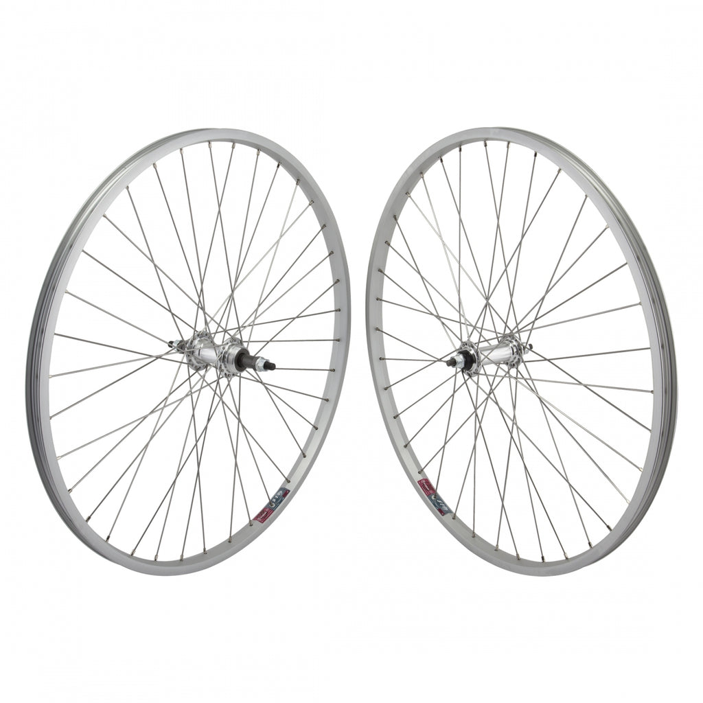 PAIR 26x1.5 559x19 ALLOY SILVER 36 WHEEL MASTER MT5000 5/6/7sFW BO SILVER 135mm DTI2.0SL
