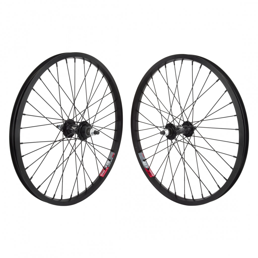 PAIR 20x1.75 406x19 ALLOY BLACK 36 ALLOY FW 1sp 3/8BK 110mm 14gBK
