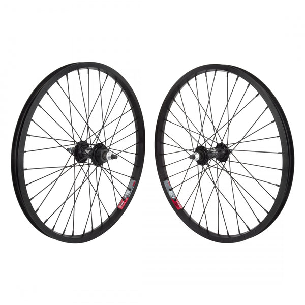 PAIR 20x1.75 406x19 ALLOY BLACK 36 ALLOY FW 1sp 3/8BK 110mm 14gBK