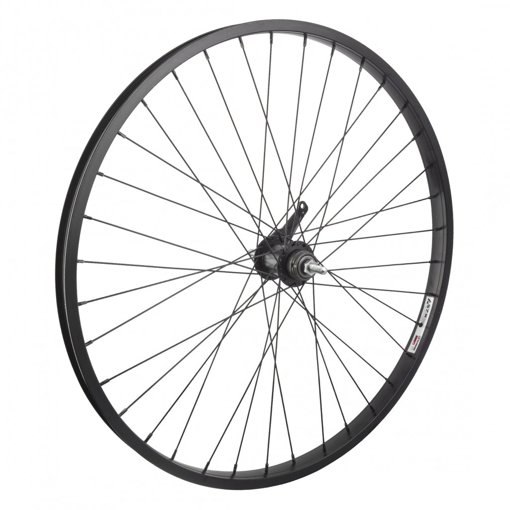REAR 26x1.75 559x25 ALLOY BLACK 36 SHIMANO CB 110mm 14g BLACK w/TRIM KIT