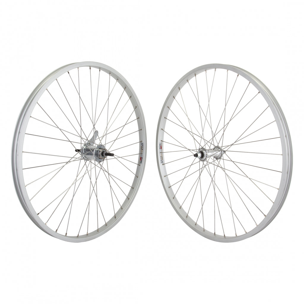 PAIR 26x1.75 559x25 WEI AS7X SILVER 36 ALLOY BO 3/8SL KT ALLOY CB 110mm DTI2.0SL w/TRIM KIT
