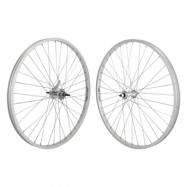 PAIR 26x1.75 559x25 WEI AS7X SILVER 36 ALLOY BO 3/8SL KT ALLOY CB 110mm DTI2.0SL w/TRIM KIT