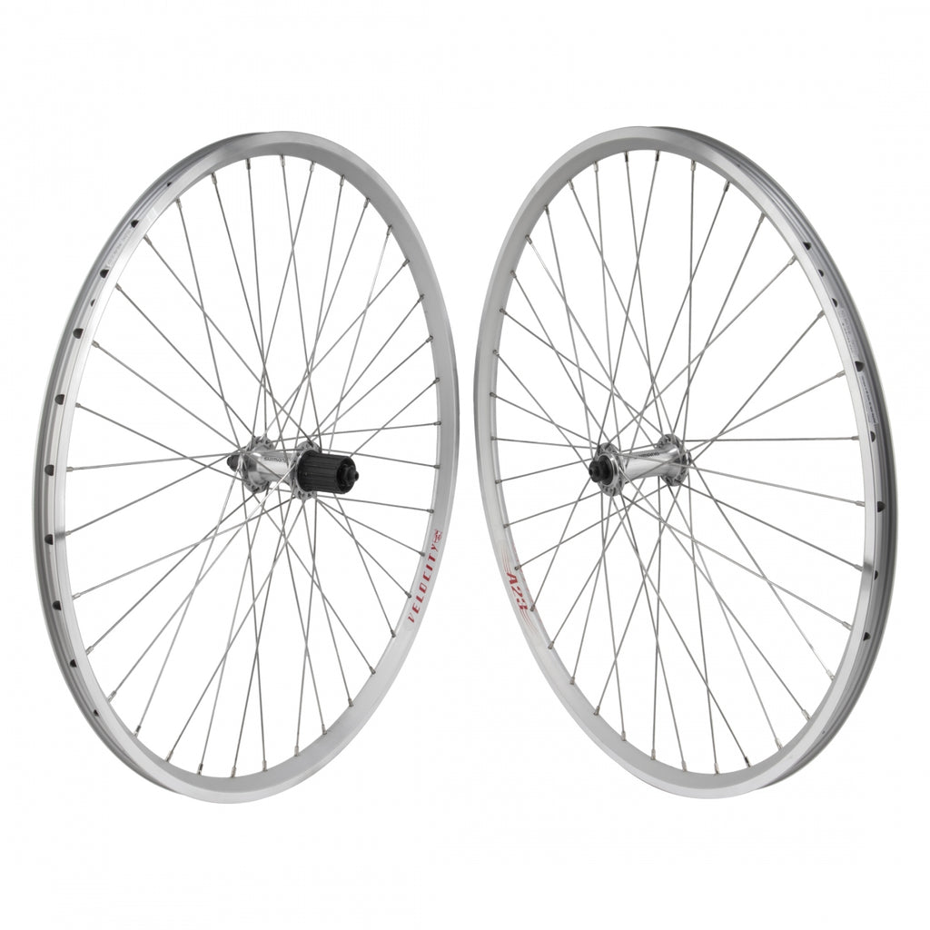 PAIR 650B 584x18 VELO A23 SILVER 36 RR-OC4600 8-10sCAS SILVER 130mm SAPIM LEADER SILVER