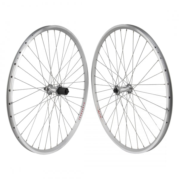 PAIR 650B 584x18 VELO A23 SILVER 36 RR-OC4600 8-10sCAS SILVER 130mm SAPIM LEADER SILVER
