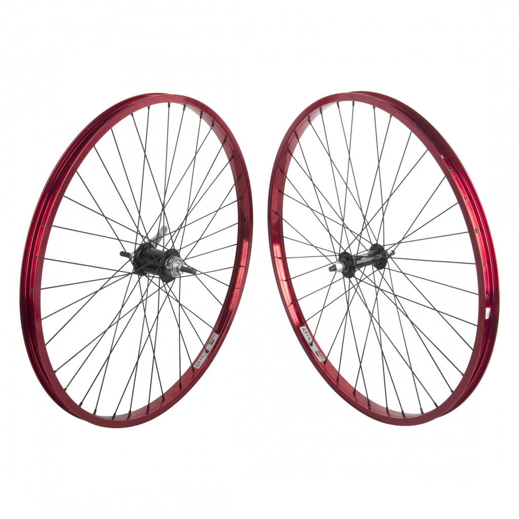PAIR 26x1.75 559x25 WEI AS7X RD-ANO 36 ALLOY BO 3/8 KT ALLOY CB BLACK 110mm DTI2.0BK w/TRIM KIT