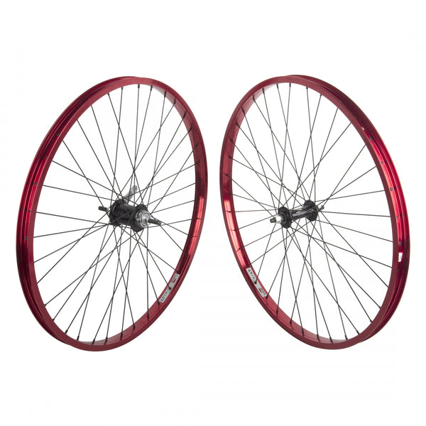 PAIR 26x1.75 559x25 WEI AS7X RD-ANO 36 ALLOY BO 3/8 KT ALLOY CB BLACK 110mm DTI2.0BK w/TRIM KIT