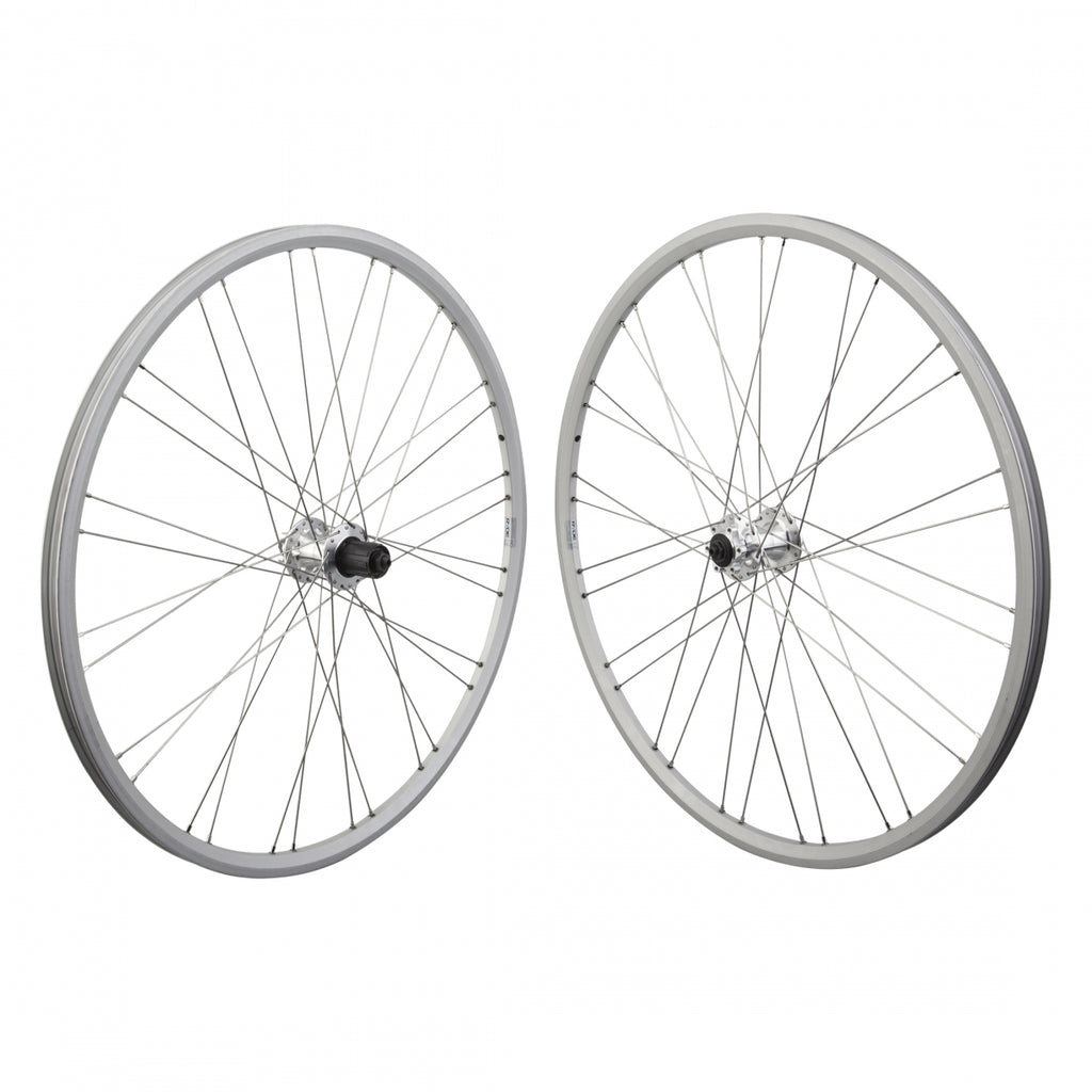 PAIR 700 622x19 RYDE Z2000 SILVER 16x2 WHEEL MASTER MT2000 8-10sCAS 6B QR SILVER 135mm DTI2.0SL