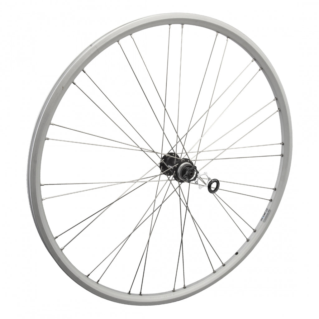 FRONT 700 622x19 RYDE Z2000 SILVER 32 SHIMANO RM35 CL w/6B ADAPTOR QR BLACK 100mm DTI2.0SL