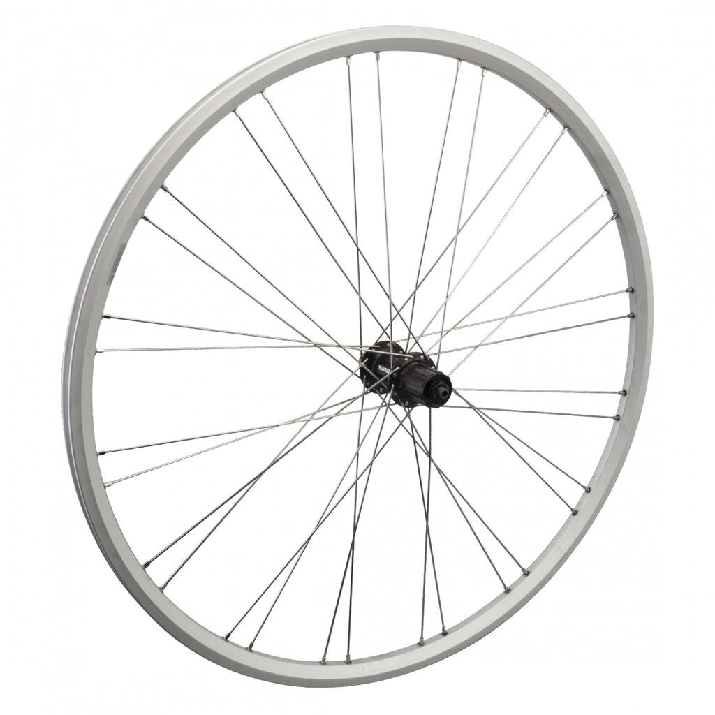 REAR 700 622x19 RYDE Z2000 SILVER 32 SHIMANO RM35 8-10sCAS CL w/6B ADAPTOR QR BLACK 135mm DTI2.0SL