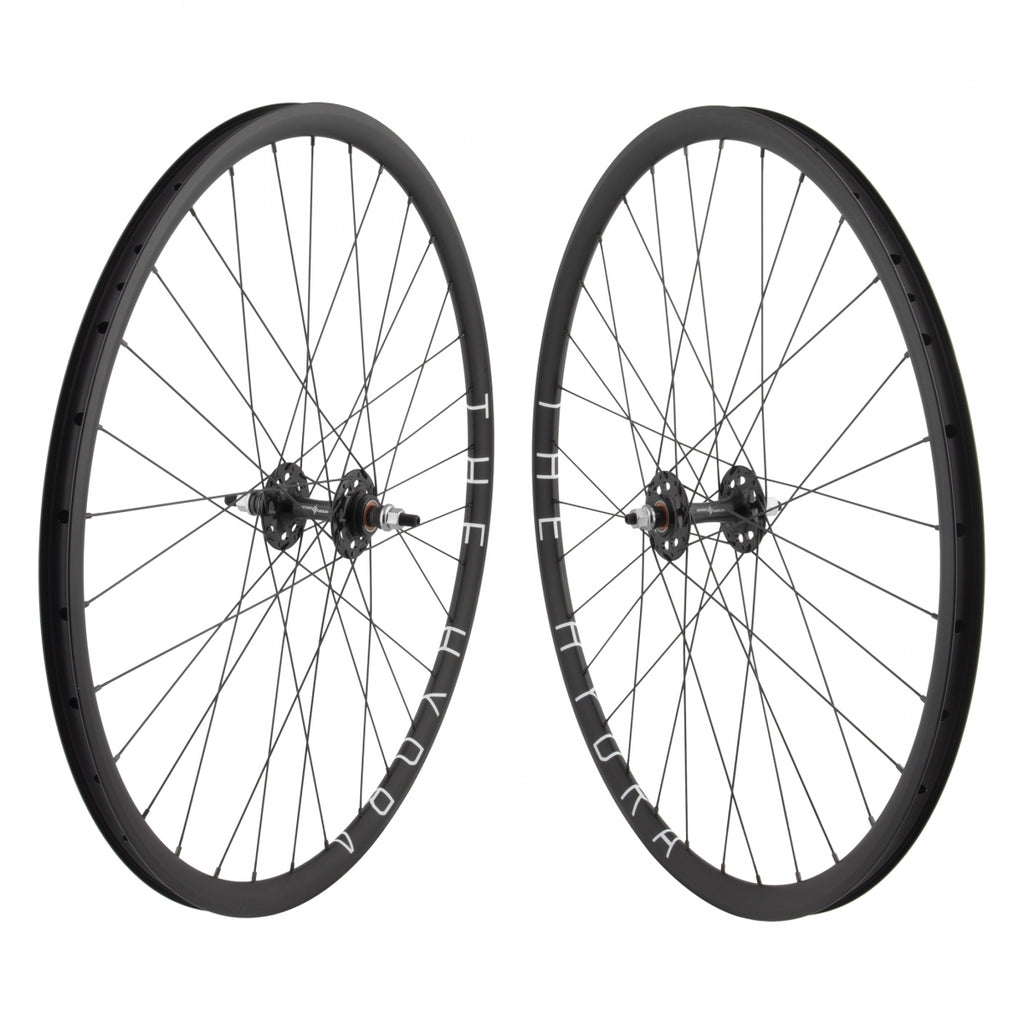 PAIR 700 622x20 H+SON HYDRA BLACK DISC 32 ORIGIN 8 SS1101 FX/FX SEAL BLACK 120mm DT2.0/1.8BK