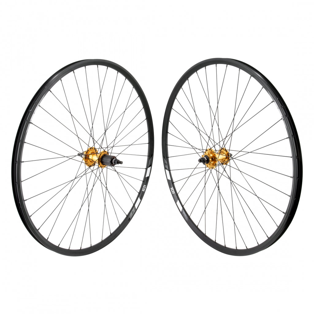 PAIR 29 622x21 WTB XC21 BLACK DISC 36 ALLOY 8-10sCAS 6B BO GOLD 135mm DTI2.0BK NOT TUBELESS