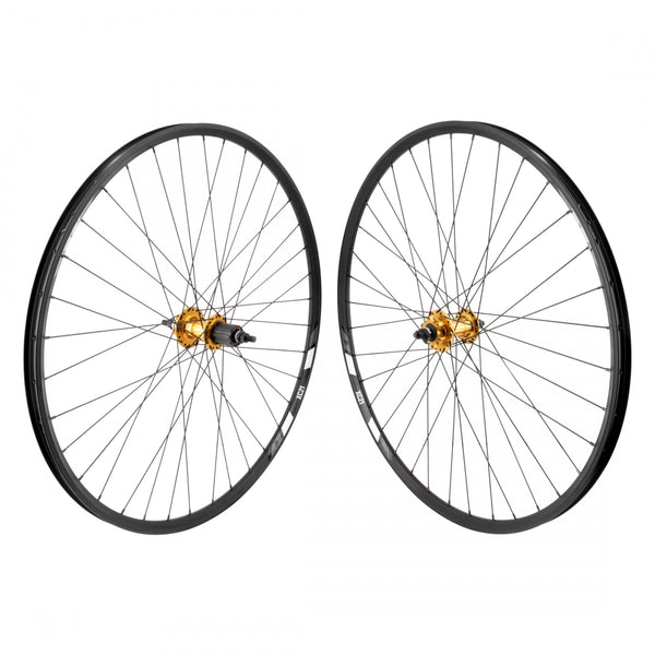 PAIR 29 622x21 WTB XC21 BLACK DISC 36 ALLOY 8-10sCAS 6B BO GOLD 135mm DTI2.0BK NOT TUBELESS