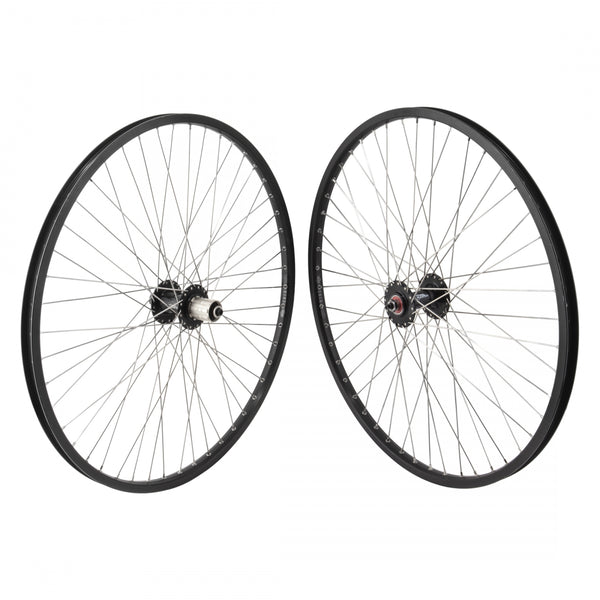 PAIR 26x1.5 559x18 SUN CR18 BLACK 48 WHEEL MASTER MT1200 8-10sCAS QR SEAL BLACK 135mm DTI2.0BK