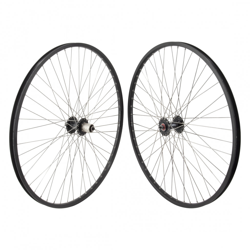 PAIR 700 622x18 SUN CR18 BLACK 48 WHEEL MASTER MT1200 8-10sCAS QR SEAL BLACK 135mm SAPIM LEADER 2.0 BLACK