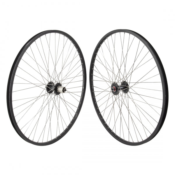 PAIR 700 622x18 SUN CR18 BLACK 48 WHEEL MASTER MT1200 8-10sCAS QR SEAL BLACK 135mm SAPIM LEADER 2.0 BLACK