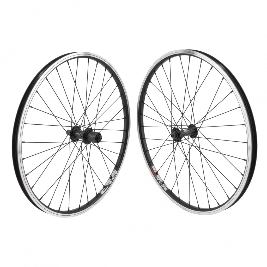 PAIR 24x1.75 507x19 MACH1 NITRO BLACK MSW 32 WHEEL MASTER AQ1000 SHIMANO TX500 8-10sCAS QR BLACK 135mm 14gBK