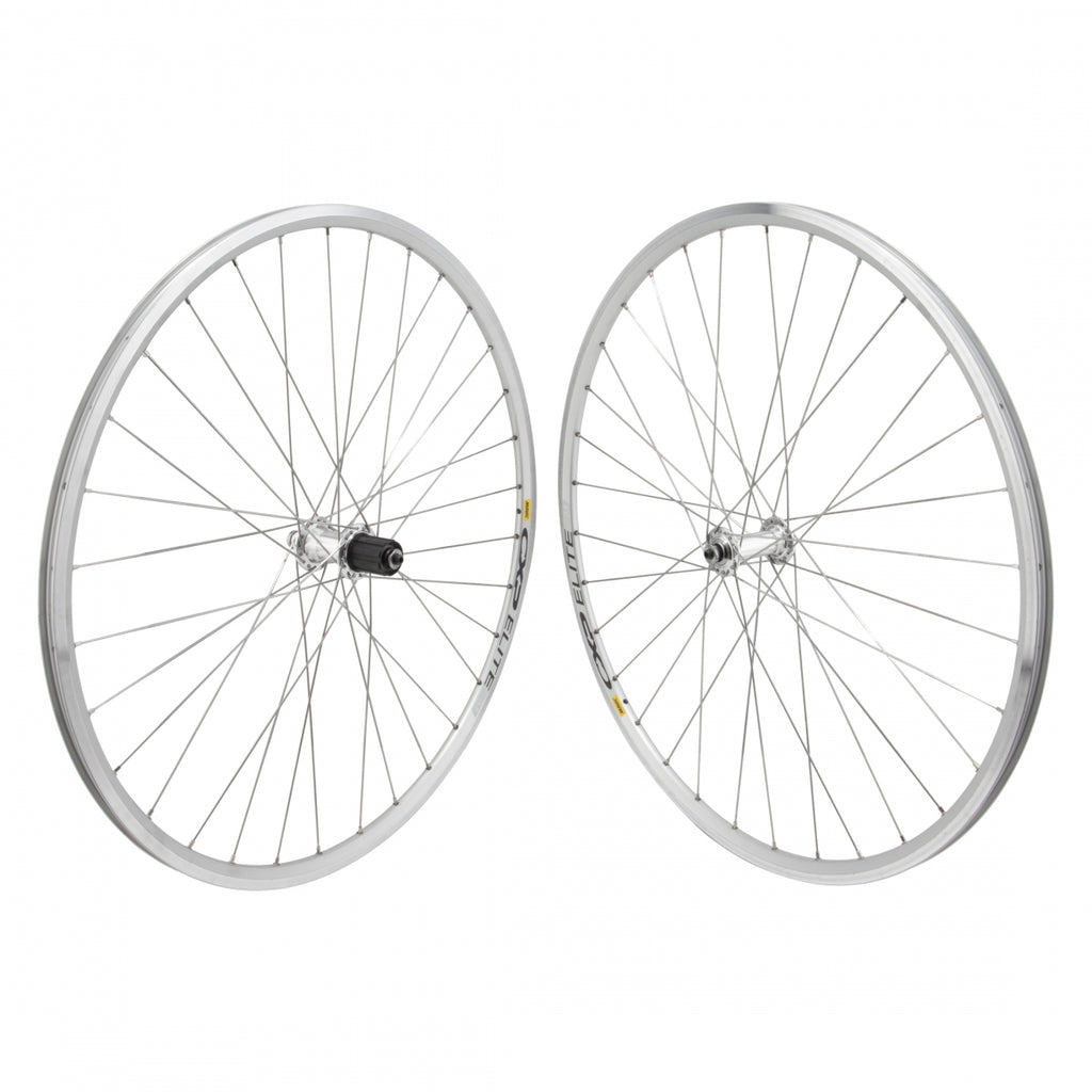PAIR 700 622x15 MAV CXP ELITE SILVER MSW 32 WHEEL MASTER AQ1010 8-10sCAS QR SILVER 130mm DTI2.0SL