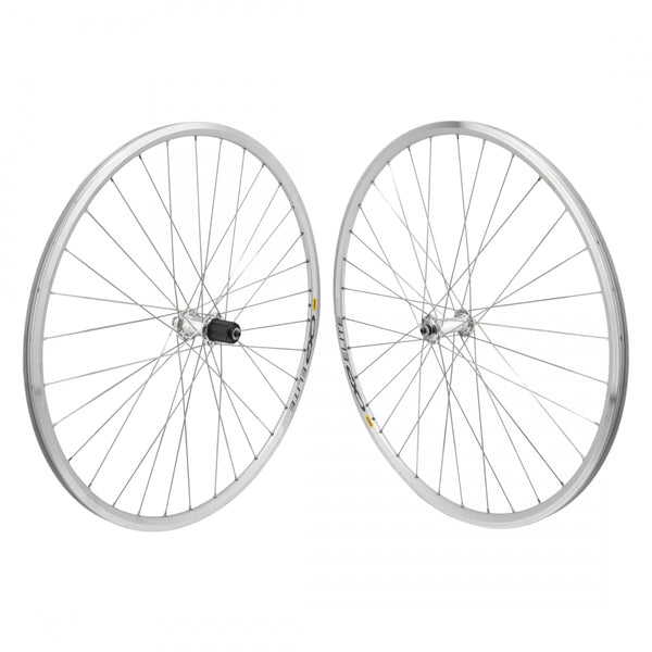 PAIR 700 622x15 MAV CXP ELITE SILVER MSW 32 WHEEL MASTER AQ1010 8-10sCAS QR SILVER 130mm DTI2.0SL