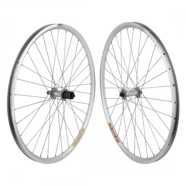 PAIR 650B 584x18 VELO DYAD SILVER 32 SHIMANO T3000 8-10sCAS QR SILVER 135mm DTI2.0SL