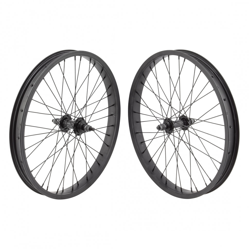 PAIR 20x1.75 406x35 ALLOY BLACK 36 STEEL FW 1sp 3/8 BLACK 110mm 14gBK