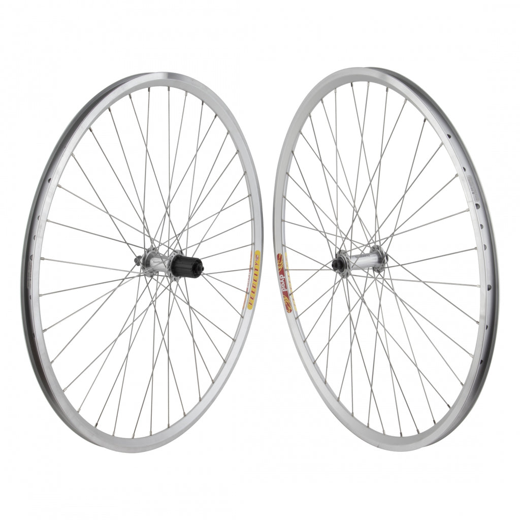 PAIR 700 622x18 VELO DYAD SILVER MSW 36 SHIMANO RS400 8-11sCAS QR SILVER 130mm SAPIM LEADER 2.0 SILVER