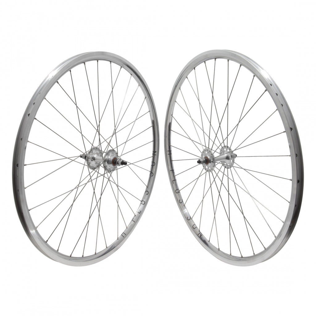 PAIR 700 622x18 H+SON ARCHETYPE POL MSW 32 ORIGIN 8 SS1101 FX/FX SEAL SILVER SAPIM LEADER 2.0 SILVER RADIAL FRONT