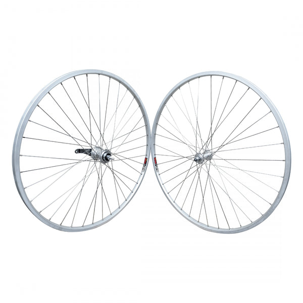 PAIR 700 622x18 SUN CR18 SILVER 36 ALLOY BO KT CB ALLOY HD SILVER 110mm DTI2.0SL